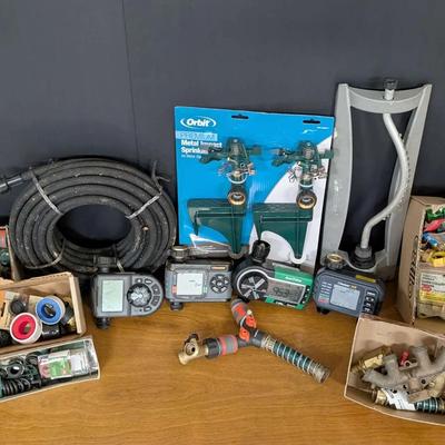 Large Lot of Garden Hose, Sprinklers, Timers & Irrigation Accessories