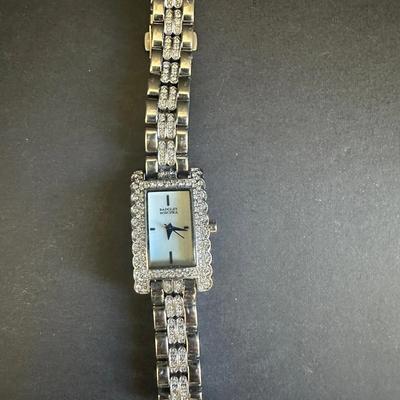 Badgley Mischka Women’s Crystal Dress Watch – Stainless Bracelet – Silver Tone
