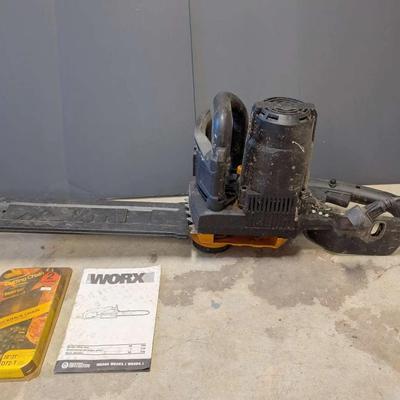 WORX Electric Chainsaw w/ Bar Cover, Extra Chain & Manual