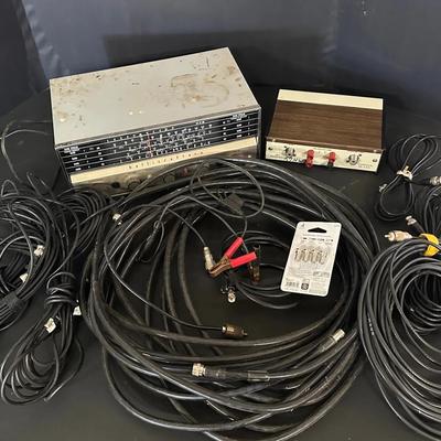 Hallicrafters Shortwave Radio & MFJ Versa Tuner II MFJ-945 w/ Coax Cables & Accessories