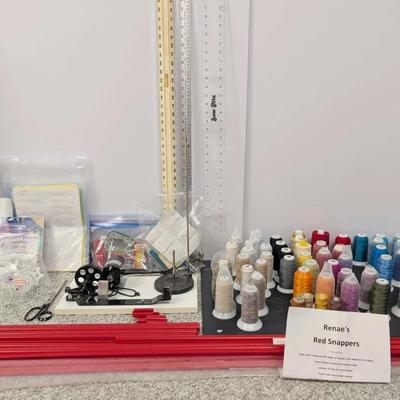 Quilting Supplies Lot – Thread Cones, Rulers, Red Snappers, Patterns & Accessories