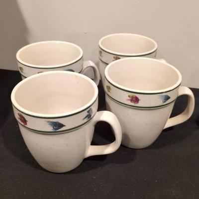 Scotty Z Folkcraft Rainbow Trout Stoneware Cups 