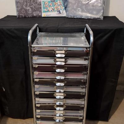 Scrapbooking 15 Drawer Metal Cart with Supplies
