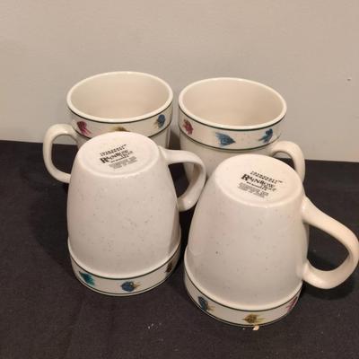 Scotty Z Folkcraft Rainbow Trout Stoneware Cups