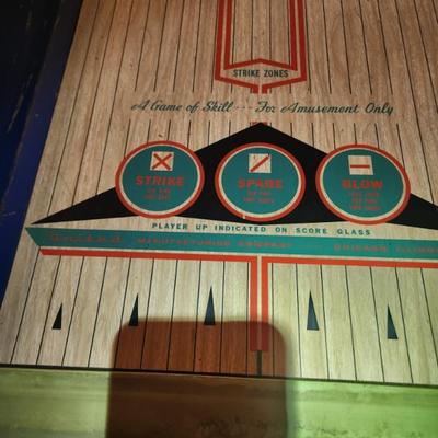 Sale Photo Thumbnail #5: A RARE SURVIVOR- United "Century" Shuffle Alley Bowling Game (1953-54) Serial # 00233 - 1-6 players! Perfect for groups/bars! Chicago, Illinois *VERY EARLY PRODUCTION* Fully Working condition-Playfield & Pindeck in EXCELLENT Condition. No warping or delam