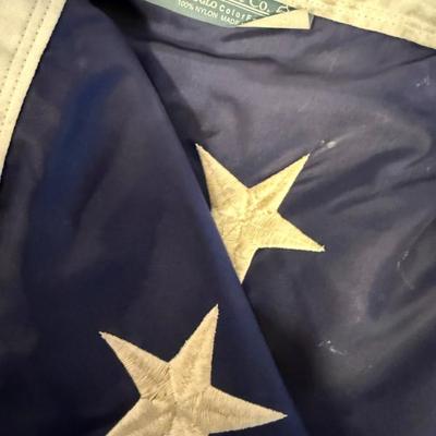 Sale Photo Thumbnail #13: Annin Co 8' x 1`2' embroidered American Flag
