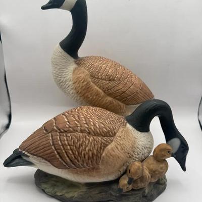 Vintage J Holland Mold Ceramic Canadian Geese & Goslings 