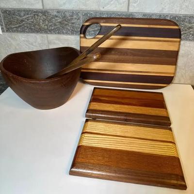 Wood Salad Bowl & Custom Serving & Cutting Boards