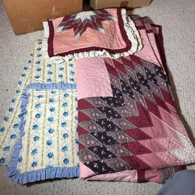 Vintage Bed Duvet Quilt & Throw Quilt