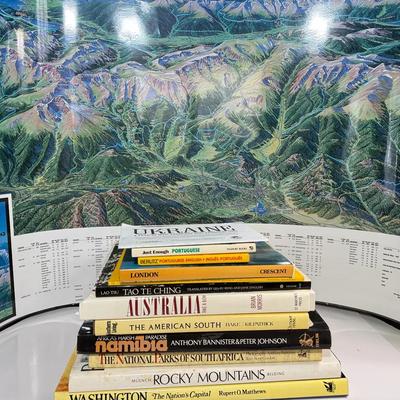 Around-the-World Travel Book Collection w/ Rocky Mountain National Park Trail Map