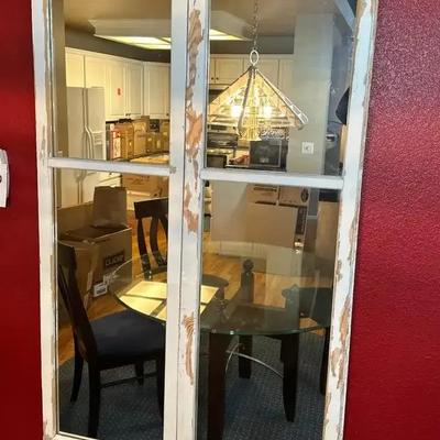 Distressed Pair Of Elongated Wall Mirrors