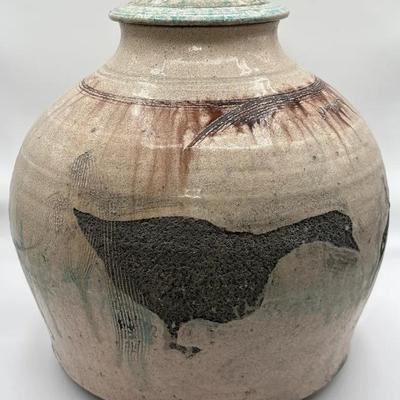 Lowell Baker Large “Goose” Lidded Stoneware Pot