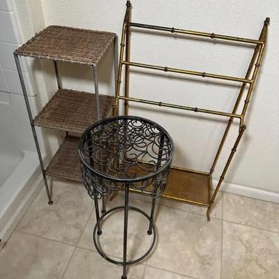 Towel Rack & Small Tables