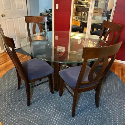 Espresso Round Glass Top Dinette Set