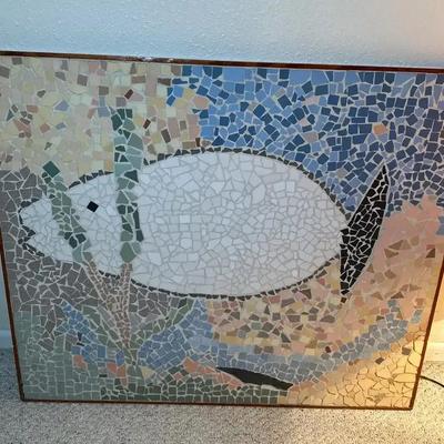Stone Mosaic Fish Art 