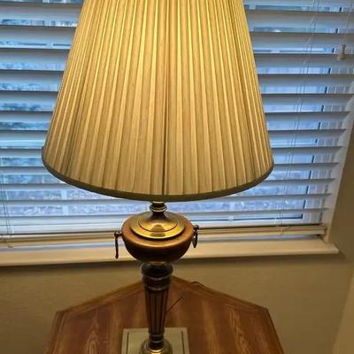 Wood & Brass Trophy Lamp