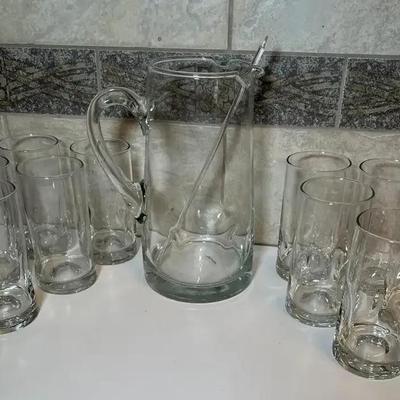 Thumbprint Glass Beverage Set