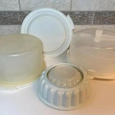 Tupperware Cake Carriers & Jello Mold