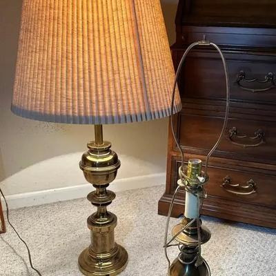 Pair Of Vintage Brass Table Lamps