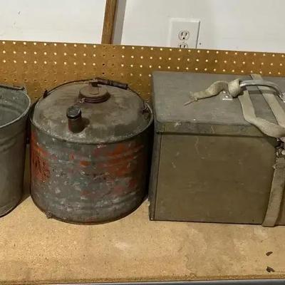 Vintage Galvanized Garage Storage