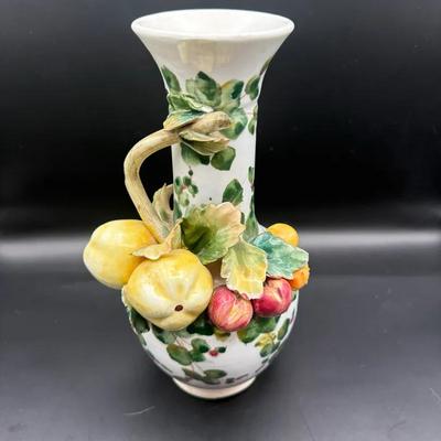MCM Italian Barbotine Majolica Vase