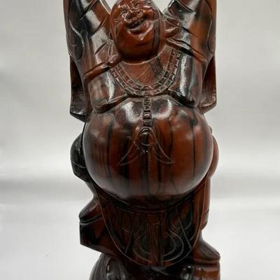 Large Wooden Carved Buddha Sculpture