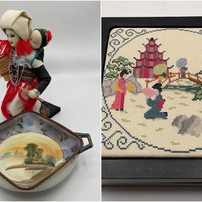 Thailand House of Handicrafts Doll by Youthana & Nippon Morimura Bowl