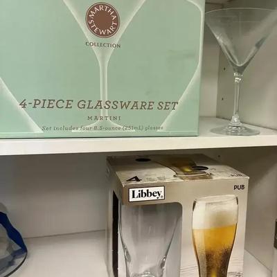 Martha Stewart Martini & Libbey Pub Glasses