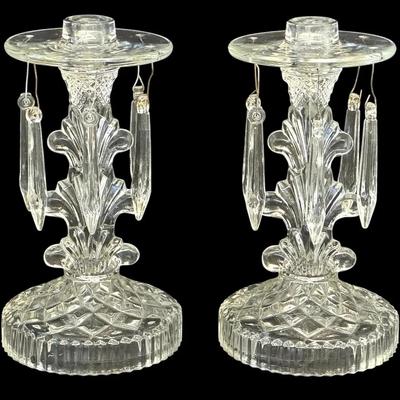 Indiana Glass Candlestick With 6 Prisms