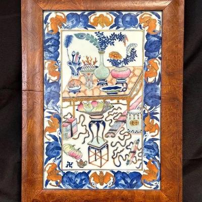 Framed Asian Abstract Tile 