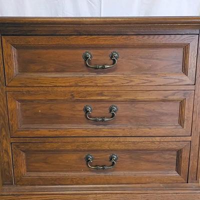 Three Drawer Oak Dresser From Drexel