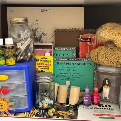 Easel, Paints, Brushes, Crafts Galore 