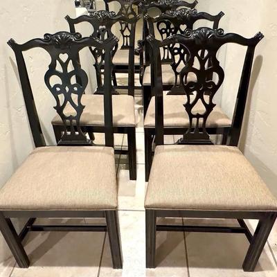 Gothic Chippendale Style Black Chairs