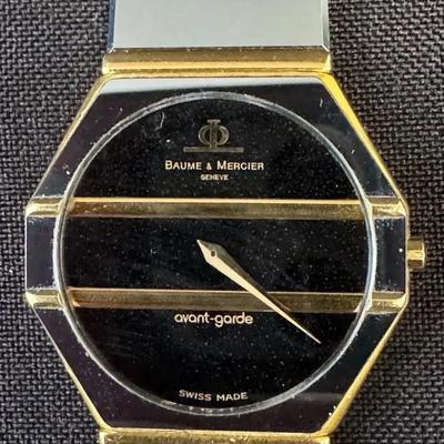 RARE Baume & Mercier Avant Garde Tungsten Carbide & 18k Quartz Watch
