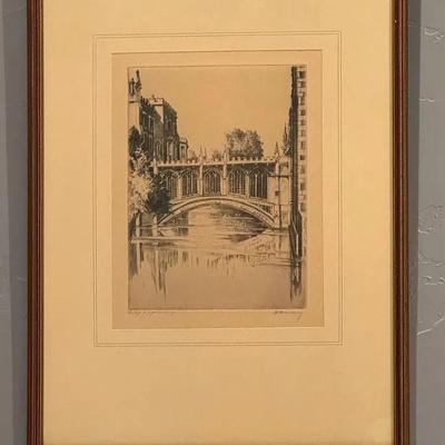 Original Etching Signed A Simes AKA Mayberry 