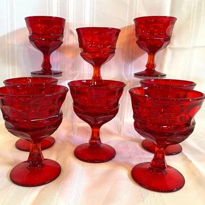 MCM Fostoria Ruby Red Goblets 