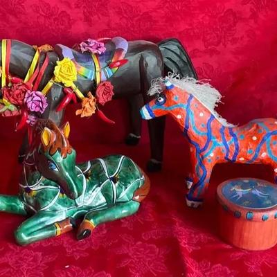 Folk-art, Talavera and Artist Signed Horses