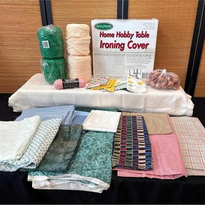 Ironing Cover for Hobby Table and Rolls of Knitted Cord 