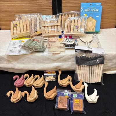 Misc Craft Supplies, Wood Fences and Cut-Outs 