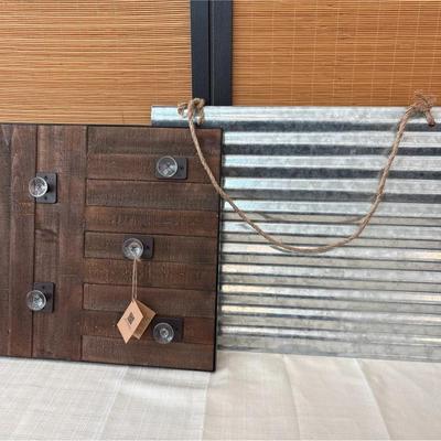Blank Galvanized Wall Panel, Rustic Card Holder 