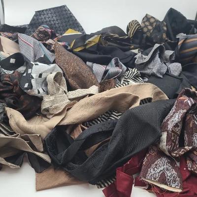 Dark Neutrals/Blacks Vintage NeckTie Pieces