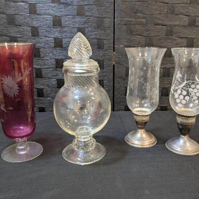 Etched Glass + Glass Jar