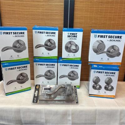 New Dead Bolt and Interior Door Knob Sets, First Secure by Schlage 
