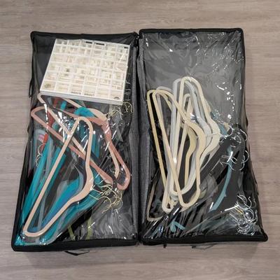 2 Under-bed Storage Bags & Velvet Hangers