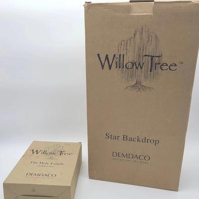 Willow Tree Star Backdrop (14" Tall) And The Holy Family (Hangs On Wall)