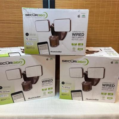 Secur360 Connected LED Wired Security Motion Light, 3 New in Boxes 