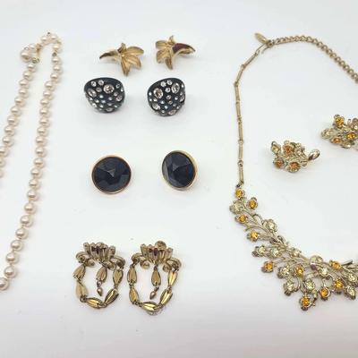 Vintage Coro, Monet, & WEISS Bakelite Rhinestone, Faux Pearls, Demi Pareure, Etc