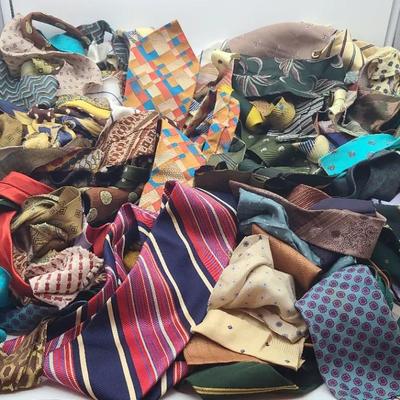 Multi- Color Vintage Necktie Pieces Lot
