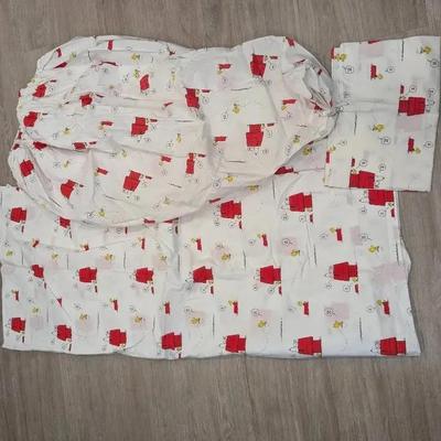 Snoopy Queen Sized Sheets (Fitted, Non Fitted + Standard Pillow Case) 