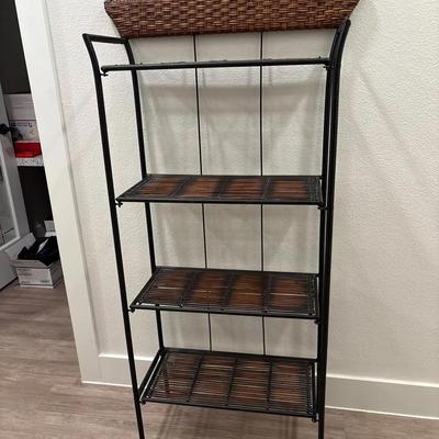 Metal and Woven Folding Shelf 